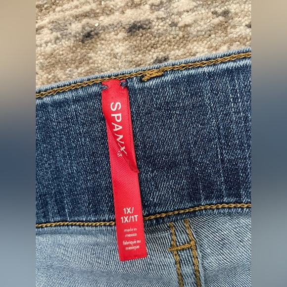 SPANX Seamed Front Wide Leg Jean Plus Size 1X Vintage Indigo Blue 20407R - Picture 5 of 9